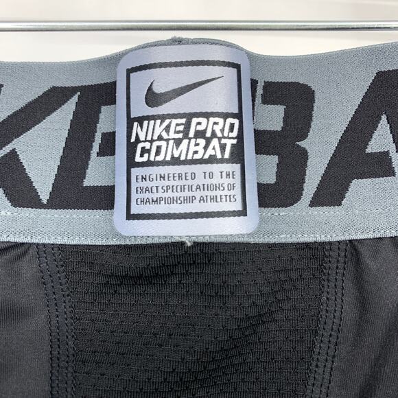 Nike Pro Combat Base Layer Training Shorts Mens Size Large Black Gray Fitted - Picture 3 of 8